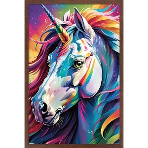 Trends International Tina Lavoie - Glamour Girl Unicorn Framed Wall Poster Prints - 1 of 4