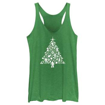 Women's Guardians of the Galaxy Holiday Special Silhouettes Christmas Tree Racerback Tank Top
