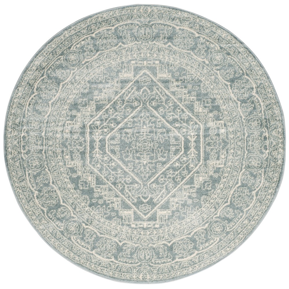 10' Round Medallion Area Rug Slate/Ivory - Safavieh