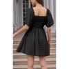 EXLURA Women's Summer Casual Square Neck Dresses Ruffle Short Sleeve Swiss Dot Flowy Mini Dress - 3 of 4