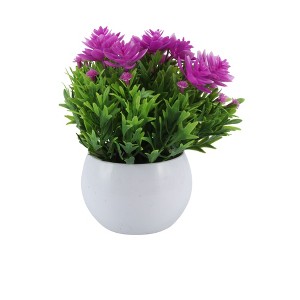 Unique Bargains Artificial Plants Semi-circle Lotus Bowl Plastic 2.95"x2.95"x6.69" 1 Pc - 1 of 4