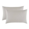 Badgley Mischka Standard 300TC Tencel Pillowcase Pair Griege: Cotton Faux Silk, Machine Washable, Tumble Dry - image 2 of 3