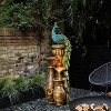 LuxenHome Peacock and Urns Resin Outdoor Fountain with LED Lights Multicolored - 3 of 4