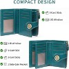 Hachikiko Small Bifold Wallet - Vegan Leather RFID Blocking Card Holder with Zipper Coin Pocket, Compact & Roomy,Green - 2 of 4