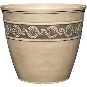 Classic Home and Garden Indoor/Outdoor Round Corinthian Resin Flower Pot Planter - 1 of 4