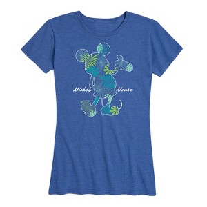 Women's - Disney - Tropical Fill Mickey Short Sleeve Graphic T-Shirt - 1 of 4