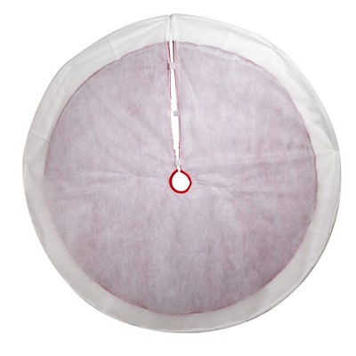 54-Inch Red Sequins Tree Skirt with White Border