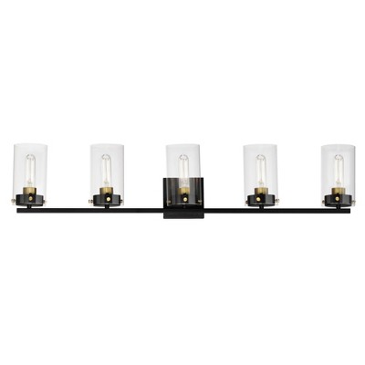 Maxim Lighting Pinn 5 - Light Vanity in  Black/Satin Brass
