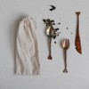 Storied Home Hand Forged Copper Appetizer Cutlery, Set of 3 in Printed Drawstring Bag, Burnt Finish - 4 of 4