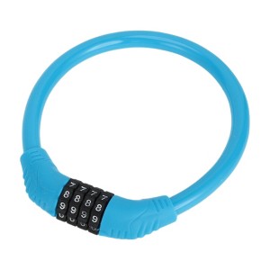 Unique Bargains Bicycle Lock Ring Anti-Theft Bike Lock Resettable 4 Digit Mini Ring Lock Blue - 1 of 4