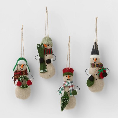 4ct Snowmen Christmas Ornament Set - Wondershop™