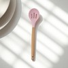Unique Bargains Spoon Hand Wash Only Wooden Handle Slotted Spoon Silicone Wooden Handle 12.6" 1 Pc - 2 of 4