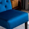 TOAOTBNBO Button Tufted Pattern Accent Chair with Curved Back, Velvet Fabric Armless Chair with Wood Legs Upholstered Chair for Bedroom - 4 of 4