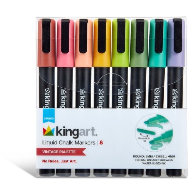 KINGART Liquid Chalk Markers 8 Vintage Colors