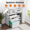 FONTOI Modern File Cabinet 3 Drawer Mobile Rolling Lateral File Cabinet Storage Cabinet Office File Organizer with Wheel, White, 15.74"* 31.3"*24.56" - 2 of 4