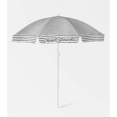 Photo 1 of 6.5 Round Brush Stripe Beach Umbrella - Black and White - Local Beach