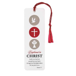 Confirmed in Christ Circle Design White Cardstock Tassel Bookmarks, Pack of 12 - 1 of 2