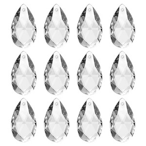 Unique Bargains Crystal Pendant DIY Lamp Arts Crafts Decorative Teardrop Beads 1.1" 12 Pcs - 1 of 4