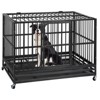 Heavy Duty Dog Crate Cage Kennel, Indestructible Steel Escape Proof, 360¡ã Lockable Wheels, Removable Tray, Top Open Design, for Medium Large Dogs - 2 of 4