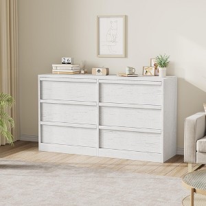 Drawer Dresser for Bedroom, 47in Wide Natural Oak 6 Chest of Drawers with Large Storage, Wooden Dresser Organizer - 1 of 4