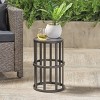 Syemin End Tables Small Side Table Round Glass End Table for Small Spaces, Narrow Couch Night Stand, Modern Bedside Table, Gray, 10.8"*10.8"*18.5" - 2 of 4