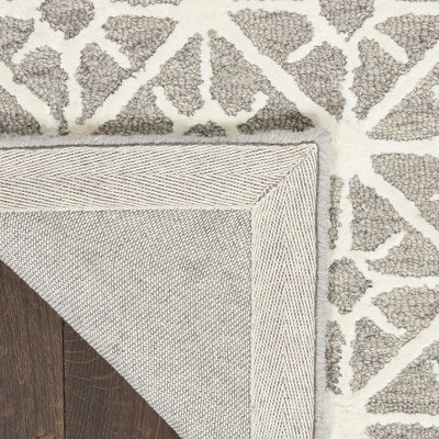 Gray Geometric Handmade Wool Tufted 5' x 7' Area Rug