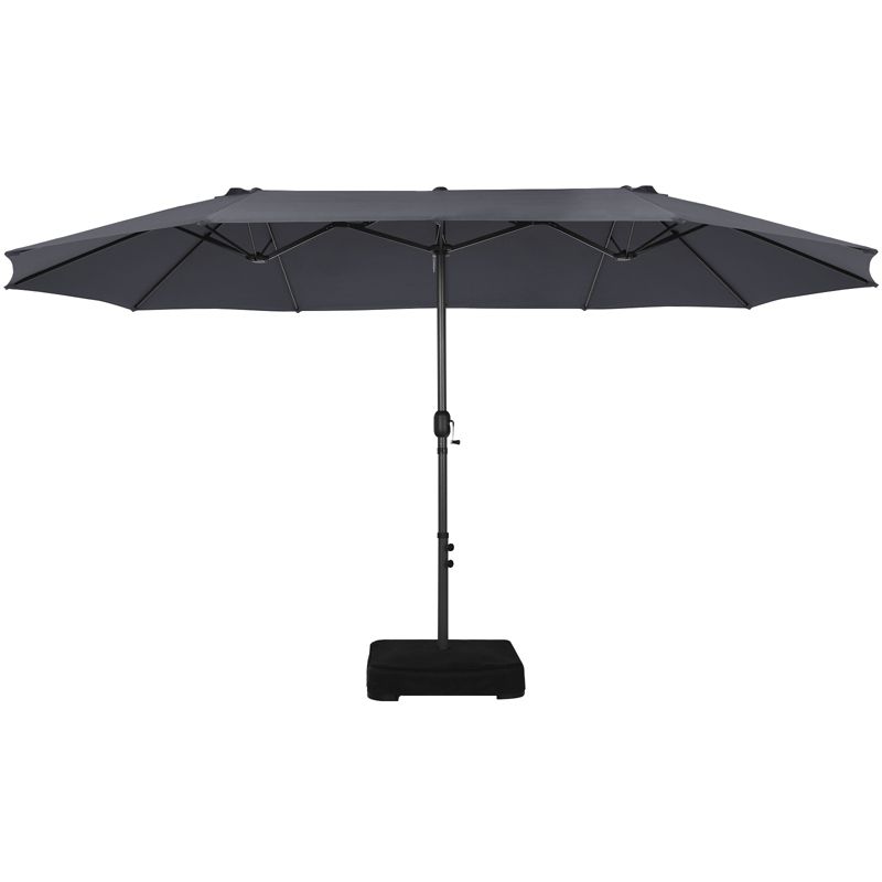 Tangkula 15FT Double-Sided Twin Patio Umbrella with Base Extra-Large Market Umbrella, 1 of 8