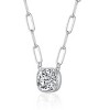 Guili Square Bezel Set Solitaire Necklace with a Brilliant Clear CZ Stone, Offering a Classic, Minimalist, and Elegant Jewelry Statement Piece - 2 of 2
