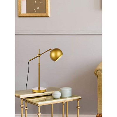 Adjustable Brass Globe Iron Table Lamp with Black Cord