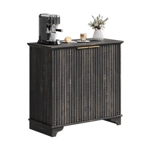 Modern Coffee Bar Cabinet Farmhouse Cabinet with Fluted Doors Sideboard Buffet Cabinet with Adjustable Shelves for Kitchen Dining Room Living Room - 1 of 4