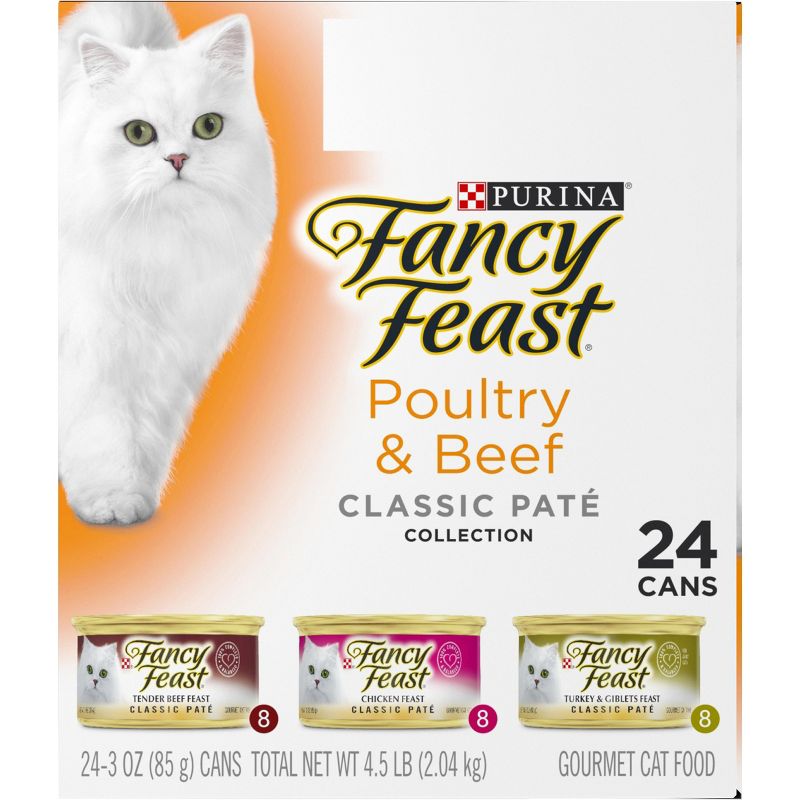 Purina Fancy Feast Classic Paté Gourmet Wet Cat Food Poultry Chicken, Turkey & Beef Collection - 3oz, 6 of 9
