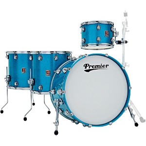 Premier Genista Heritage Birch 4-Piece Shell Pack with 24 in. Bass Drum Aqua Sparkle - 1 of 4