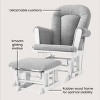 Child Craft Tranquil Glider Rocker with Ottoman, Padded Cushion with Storage Pockets, Solid Wood Base & Frame (Matte White Frame, Light Gray Cushion) - 4 of 4