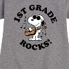 - Peanuts - 1st Grade Rocks Graphic Short Sleeve Fleece Dress - 2 of 4