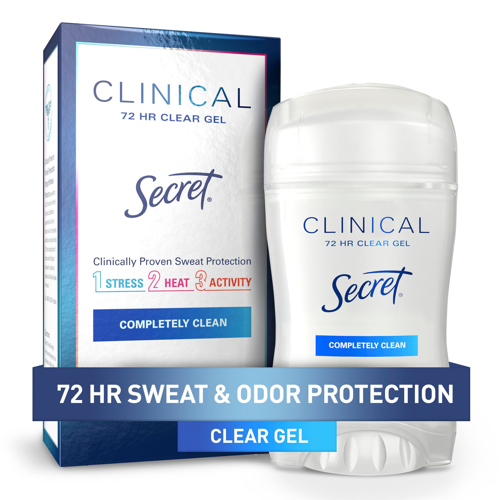 Secret Clinical Strength Antiperspirant & Deodorant Clear Gel - Completely Clean - 1.6oz