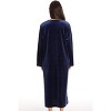 Just Love Stretch Velour Embroidered Zipper Lounger Robe for Women with Pockets - 3 of 4