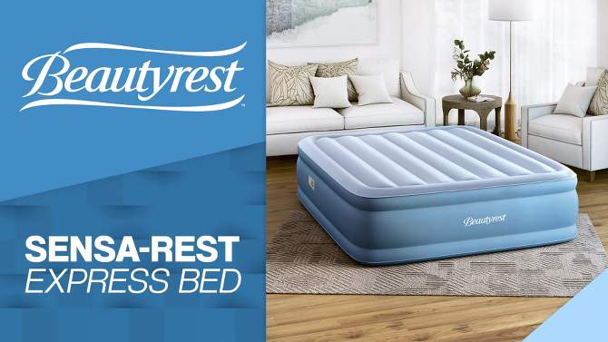 Beautyrest Sensarest 14&#34; Anti-Microbial Air Mattress with Built-In Pump - Twin, 2 of 8, play video