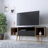 Theodore TV Stand for TVs up to 60" Black/Cinnamon - Manhattan Comfort: Entertainment Center with Cable Management - 2 of 4