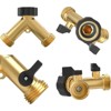 VisioGear Garden Hose Splitter 2 Way, Y Connector Brass Garden Hose Adapter, Gold & Black, 3.2"*2.8"*1.8" - 2 of 4