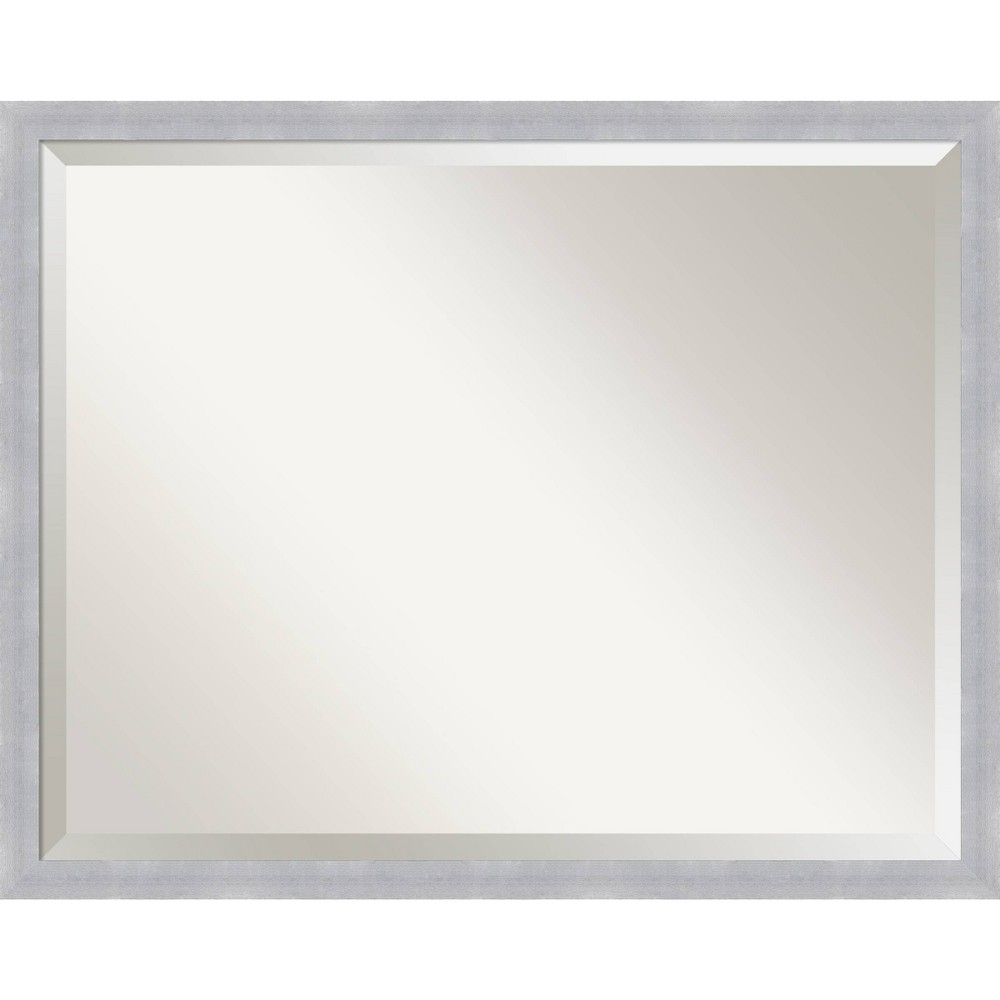 Photos - Wall Mirror 30" x 24" Grace Brushed Framed Bathroom Vanity  Nickel - Amanti