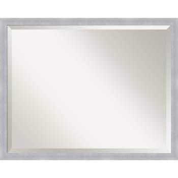 Grace Brushed Framed Bathroom Vanity Wall Mirror Nickel - Amanti Art