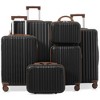 3/6-Piece Hardshell ABS Luggage Set, Lightweight Suitcases with Spinner Wheels, TSA Lock, Side Hooks, Carry-On & Checked Luggage - ModernLuxe - 2 of 4