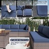 ALAULM 13 Pieces Outdoor Patio Furniture Set with 43" Gas Propane Fire Pit Table PE Wicker Rattan Sectional Sofa - 2 of 4
