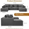 137" 4 Piece U Shaped Sectional Sofa Couch with 4 Seat Ind. 2 Chaise, Corduroy Fabric Boneless Modular Sofa with Pillows, No Assembly Required - 2 of 4
