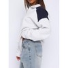 Women's Color-Block Half-Zip Hoodie - Oversized Long Sleeve Casual Pullover (S-2XL) - 2 of 4