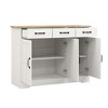 Farmhouse Server Bar Wine Cabinet Shelves Console Table with 3 Drawers & 3 Doors Buffet Cabinet Storage Sideboard for Living Room Kitchen Dining Room - 2 of 4