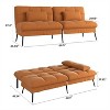 Convertible Futon Sofa Bed, Brown - 2 of 3