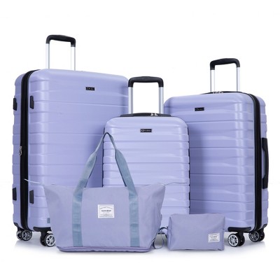 Whisen 5-Piece Set(21/25/29 in.) Luggage Sets Lightweight Suitcase with TSA Lock and Rotating Wheels