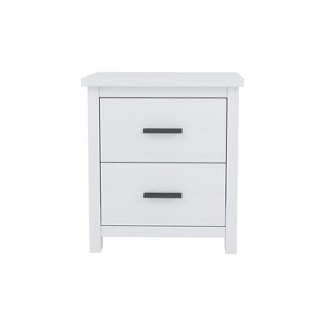Gulches Nightstand, 21 Inch High, with White Finish, Country Style, 2 Drawers Included - 1 of 4