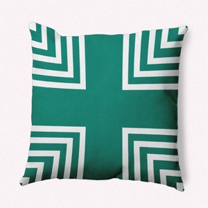 16"x16" Corner Striped Square Throw Pillow - e by design - 1 of 4